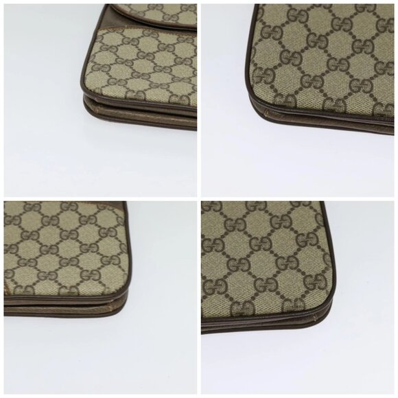 GUCCI GG Supreme Shoulder Bag PVC Beige Gold Auth th6212 - Picture 14 of 16